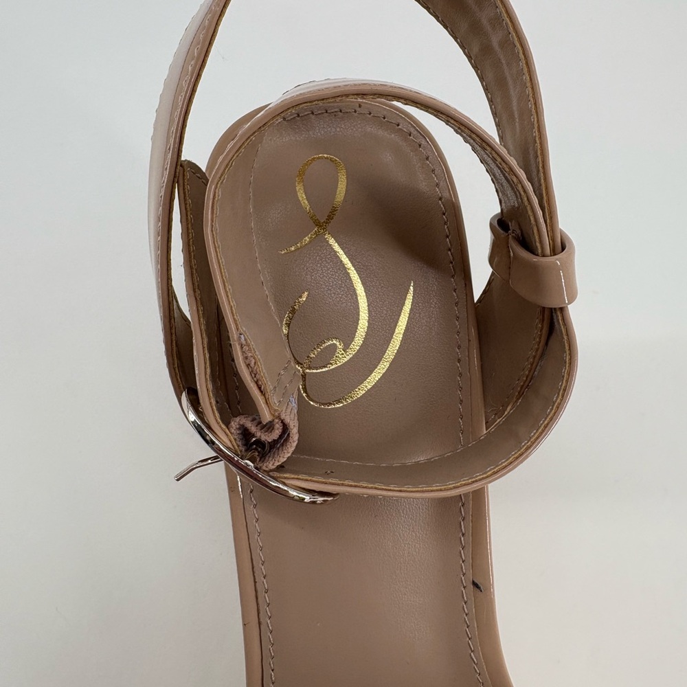 Sam Edelman Nolita Beige Blush Patent Leather Heeled Sandals - Picture 4 of 9